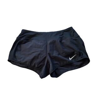 Nike Women's Medium Dri-Fit Black Running Athletic Shorts Built In Brief
